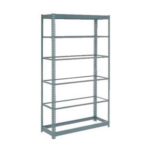 Heavy Duty Shelving 48W x 18D x 96H With 6 Shelves, No Deck, Gray